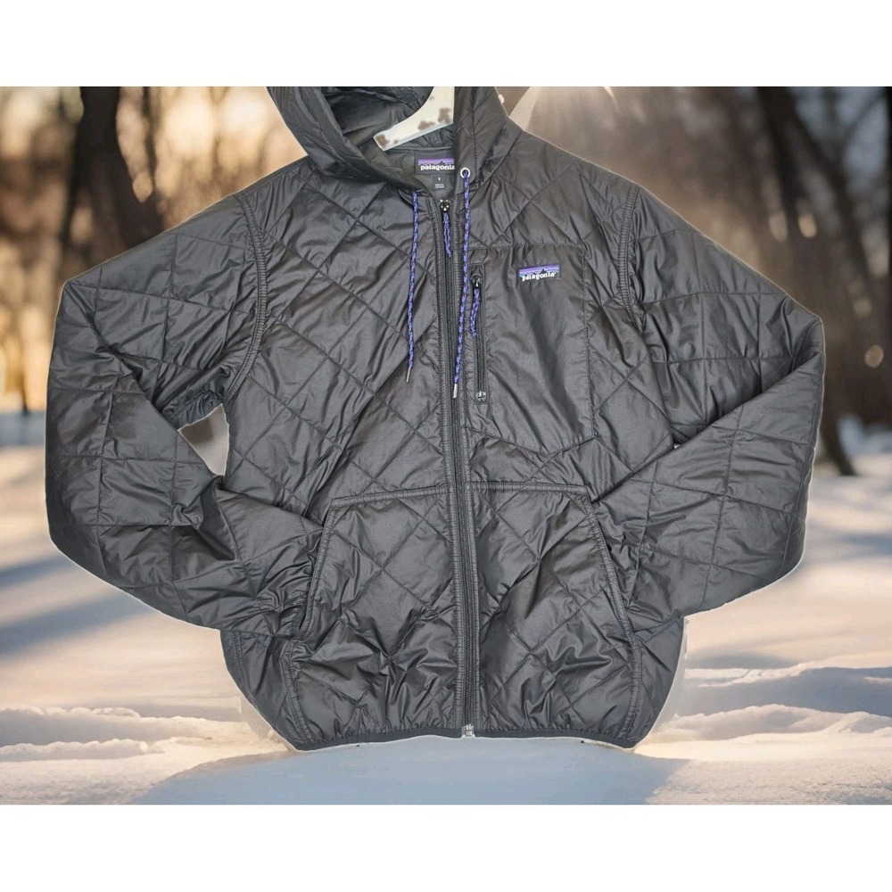 Patagonia Diamond Quilted Bomber Hoody in Black SZ: SM PRISTINE COND. MSRP $199